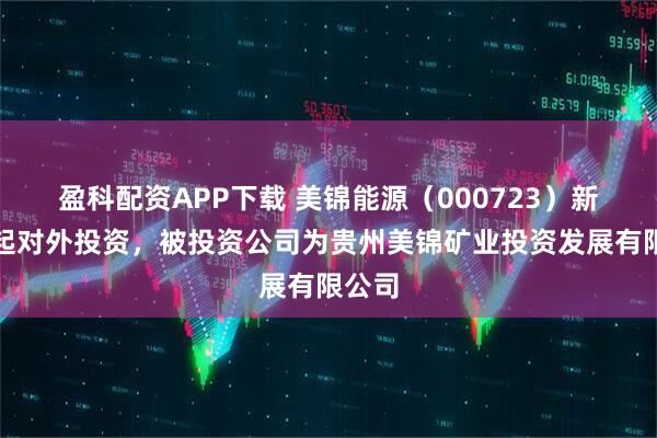 盈科配资APP下载 美锦能源（000723）新增一起对外投资，被投资公司为贵州美锦矿业投资发展有限公司
